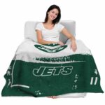 customized new york jets paint strokes green white blanket best selling