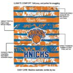 customized new york knicks floral stripes blue white blanket new arrival