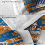 customized new york knicks floral stripes blue white blanket premium grade