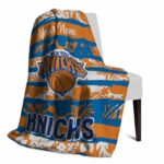 customized new york knicks floral stripes blue white blanket top rated