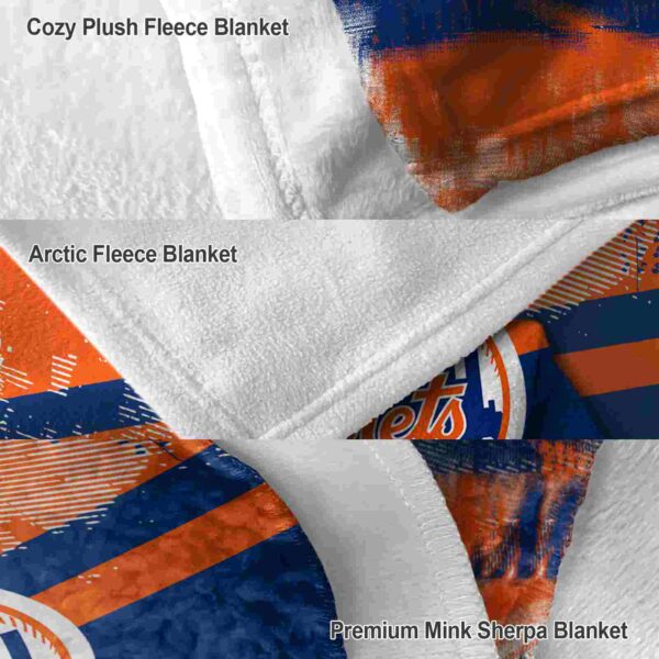 customized new york mets grunge streaks blue blanket premium grade