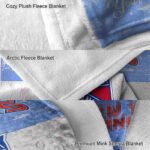 customized new york rangers grunge texture blue white blanket premium grade