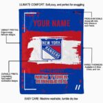 customized new york rangers paint strokes blue white blanket new arrival