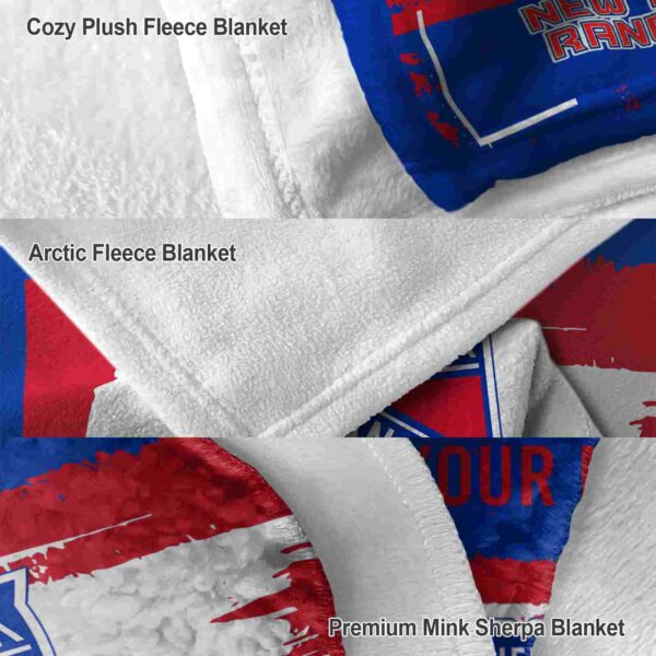 customized new york rangers paint strokes blue white blanket premium grade