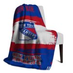 customized new york rangers paint strokes blue white blanket top rated