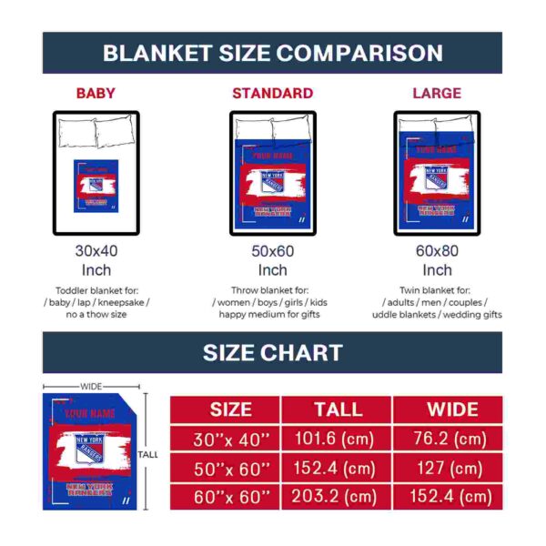 customized new york rangers paint strokes blue white blanket trendy