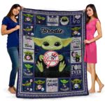 customized new york yankees baby yoda navy blanket fashion forward