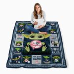 customized new york yankees baby yoda navy blanket high quality