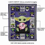 customized new york yankees baby yoda navy blanket new arrival