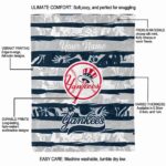 customized new york yankees floral stripes navy white blanket new arrival