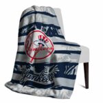 customized new york yankees floral stripes navy white blanket top rated