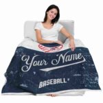 customized new york yankees grunge texture navy white blanket latest model