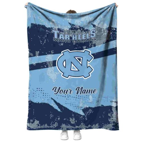 customized north carolina tar heels grunge streaks light blue blanket best selling