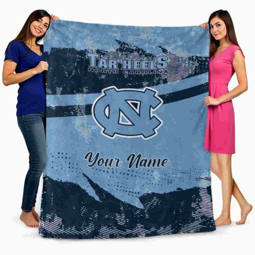 customized north carolina tar heels grunge streaks light blue blanket fashion forward