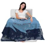 customized north carolina tar heels grunge streaks light blue blanket best selling