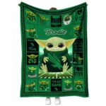 customized north texas mean green baby yoda green blanket best selling