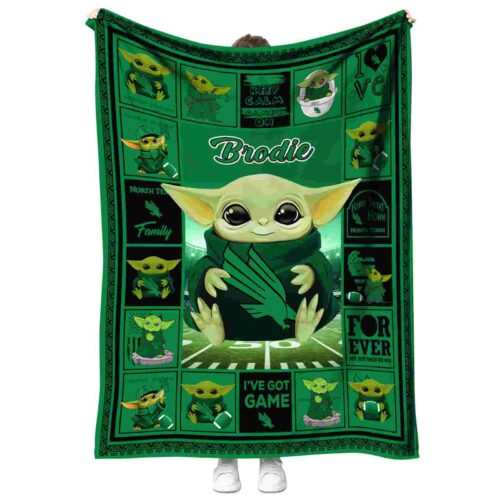 customized north texas mean green baby yoda green blanket best selling