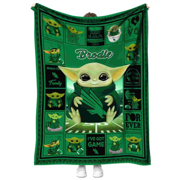 customized north texas mean green baby yoda green blanket best selling