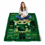 customized north texas mean green baby yoda green blanket high quality
