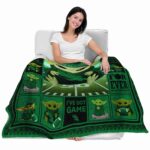 customized north texas mean green baby yoda green blanket latest model