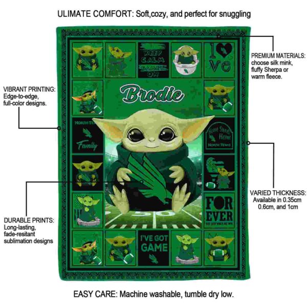 customized north texas mean green baby yoda green blanket new arrival
