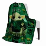customized north texas mean green baby yoda green blanket top rated