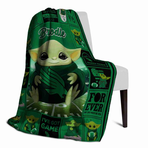 customized north texas mean green baby yoda green blanket top rated