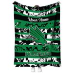 customized north texas mean green floral stripes green white blanket best selling