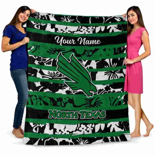 customized north texas mean green floral stripes green white blanket fashion forward