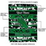 customized north texas mean green floral stripes green white blanket best selling