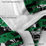 customized north texas mean green floral stripes green white blanket best selling