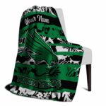 customized north texas mean green floral stripes green white blanket best selling