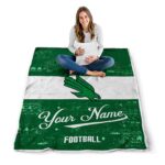 customized north texas mean green grunge texture green white blanket high quality