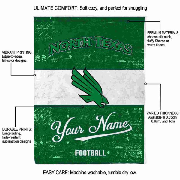 customized north texas mean green grunge texture green white blanket new arrival