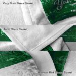 customized north texas mean green grunge texture green white blanket premium grade