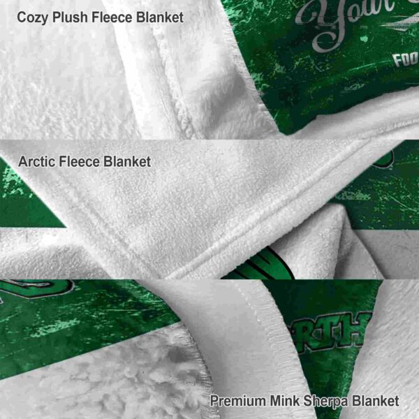 customized north texas mean green grunge texture green white blanket premium grade