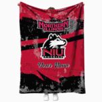 customized northern illinois huskies grunge streaks red blanket best selling