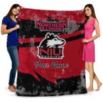 customized northern illinois huskies grunge streaks red blanket best selling