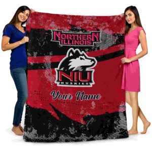 customized northern illinois huskies grunge streaks red blanket fashion forward