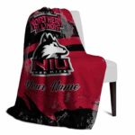 customized northern illinois huskies grunge streaks red blanket best selling