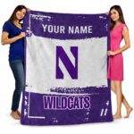 customized northwestern wildcats paint strokes purple white blanket best selling