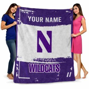 customized northwestern wildcats paint strokes purple white blanket fashion forward