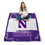customized northwestern wildcats paint strokes purple white blanket best selling