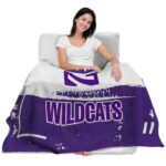 customized northwestern wildcats paint strokes purple white blanket best selling