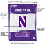 customized northwestern wildcats paint strokes purple white blanket best selling