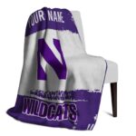 customized northwestern wildcats paint strokes purple white blanket best selling