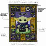 customized notre dame fighting irish baby yoda navy blanket best selling