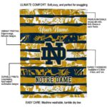 customized notre dame fighting irish floral stripes navy white blanket best selling
