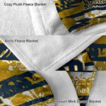 customized notre dame fighting irish floral stripes navy white blanket best selling