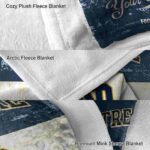 customized notre dame fighting irish grunge texture navy white blanket best selling